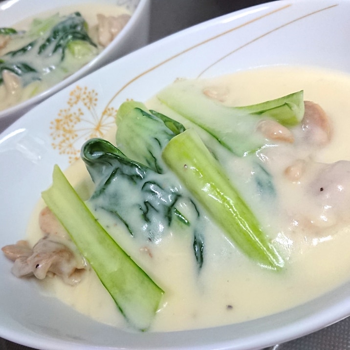 簡単あったかおかず♪ターサイとチキンのクリーム煮